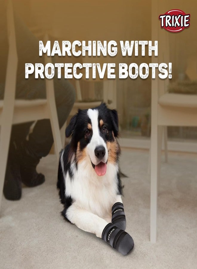 Trixie Walker Care Protective Dog Boots, Walking Shoes, Paw Protector for Dogs - Fast Healing Support, Hook & Loop Fastener, Breathable Polyester, Paw Injury Protection, 2pcs (XXL) - Image 2